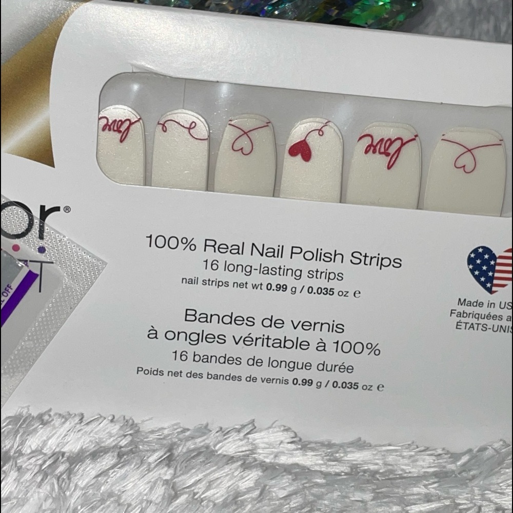 Color Street “Love Letter” creme finish of scribbled hearts & love nail strips - Picture 8 of 11